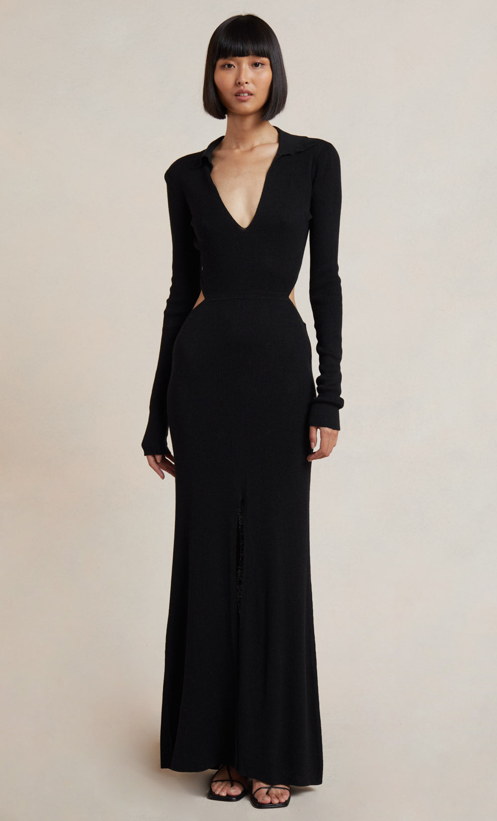 MILA KNIT LONG SLEEVE MAXI DRESS ...